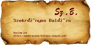 Szekrényes Balázs névjegykártya