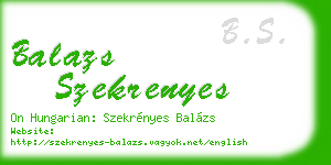 balazs szekrenyes business card