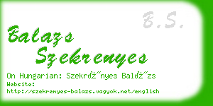 balazs szekrenyes business card
